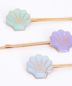 Meri Meri Enamel Shell Hair Slides (set Of 6)