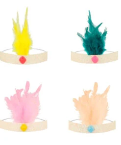 Meri Meri Pack Of 8 Circus Parade Feather Crowns