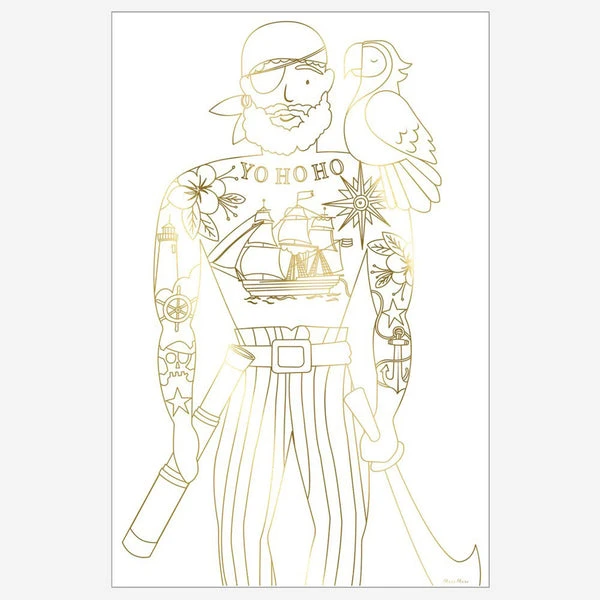 Meri Meri Pirate Colouring Posters (set Of 2) 6 Meri Meri Pirate Colouring Posters (set Of 2)