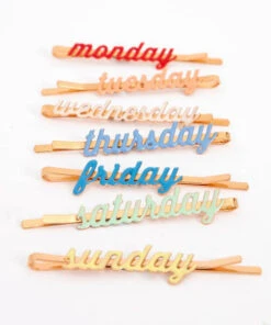 Meri Meri Enamel Week Day Hair Slides (set Of 7)