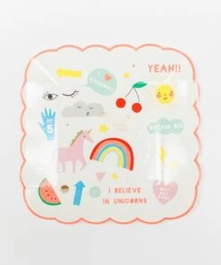 Meri Meri Rainbow Unicorn Paper Plate