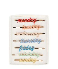 Meri Meri Enamel Weekday Hair Slides