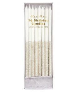 Meri Meri Silver Glitter Dipped Candles