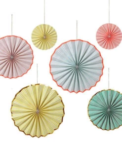 Meri Meri Pastel & Neon Stripe Pinwheel Decorations