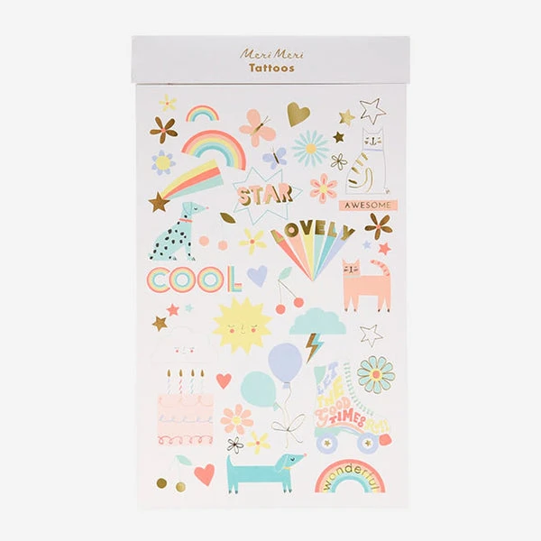 Meri Meri Summer Icon Tattoo Sheets (set Of 2 Sheets) 3 Meri Meri Summer Icon Tattoo Sheets (set Of 2 Sheets)