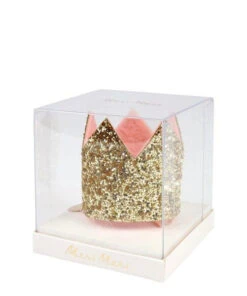 Meri Meri Mini Gold Glitter Crown Hair Clip