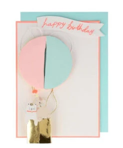 Meri Meri Honeycomb Airballon Hanging Card Happy Birthday