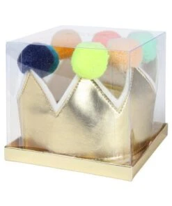 Meri Meri Gold Pom Pom Crown 6 Meri Meri Gold Pom Pom Crown