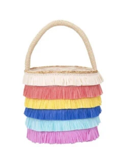 Meri Meri Raffia Fringe Woven Straw Bag