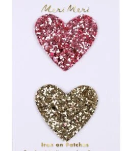 Meri Meri Glitter Heart Iron On Patches