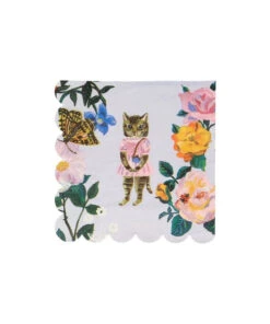 Meri Meri Nathalie Lete Flora Cat Small Napkins Set Of 20 8 Meri Meri Nathalie Lete Flora Cat Small Napkins Set Of 20