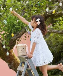 Meri Meri Gingham Bunny Straw Bag