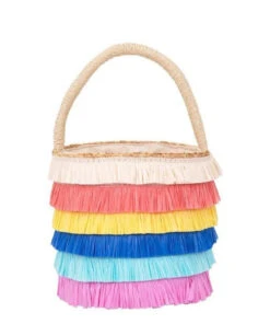 Meri Meri Raffia Fringed Woven Straw Bag
