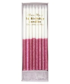 Meri Meri Pink Glitter Dipped Candles