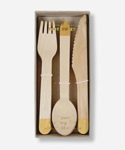 Meri Meri Gold Wooden Cutlery Set