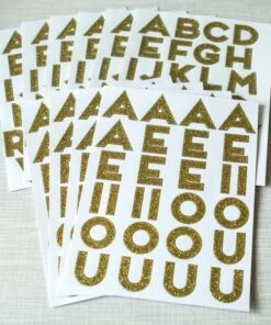 Meri Meri 10 Gold Glitter Alphabet Sticker Sheets
