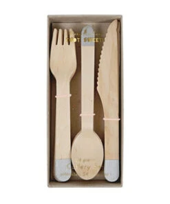 Meri Meri Silver Wooden Cutlery