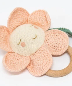 Meri Meri Peach Daisy Baby Rattle