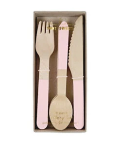 Meri Meri Pink Wooden Cutlery