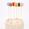 Meri Meri Multi Pompom Cake Toppers 2 Meri Meri Multi Pompom Cake Toppers