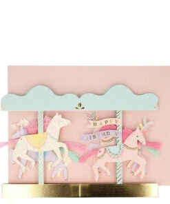 Meri Meri Carousel Stand Up Happy Birthday Card