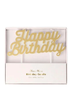Meri Meri Gold Happy Birthday Candle
