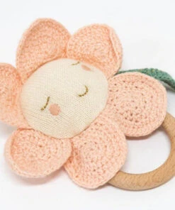 Meri Meri Peach Daisy Baby Rattle
