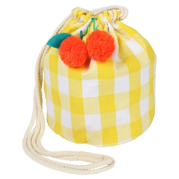 Meri Meri Cherry Gingham Drawstring Bag 3 Meri Meri Cherry Gingham Drawstring Bag