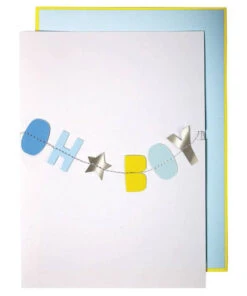 Meri Meri Oh Boy Garland New Baby Card