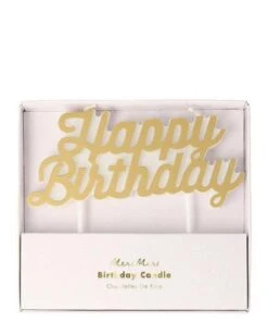Meri Meri Gold Happy Birthday Candles