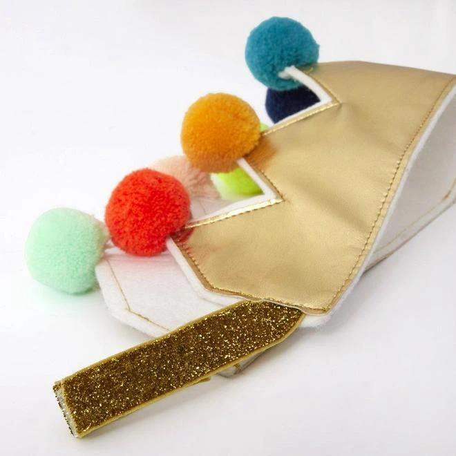 Meri Meri Gold Pom Pom Crown 5 Meri Meri Gold Pom Pom Crown