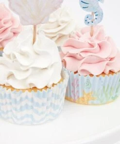 Meri Meri Set of 24 Toppers Mermaid Cupcake Kit