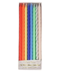 Meri Meri Multi Neon Twisted Candles