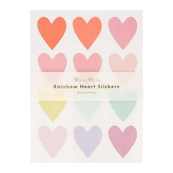 Meri Meri Pastel Heart Glitter Sticker 3 Meri Meri Pastel Heart Glitter Sticker