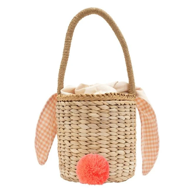 Meri Meri Gingham Bunny Straw Bag 4 Meri Meri Gingham Bunny Straw Bag