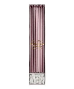 Meri Meri Metallic Pink Long Candles