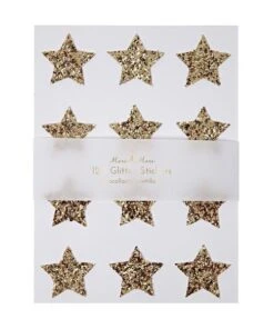 Meri Meri Gold Star Glitter Christmas Stickers