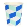 Meri Meri Blue And Mint Cubic Paper Party Cups