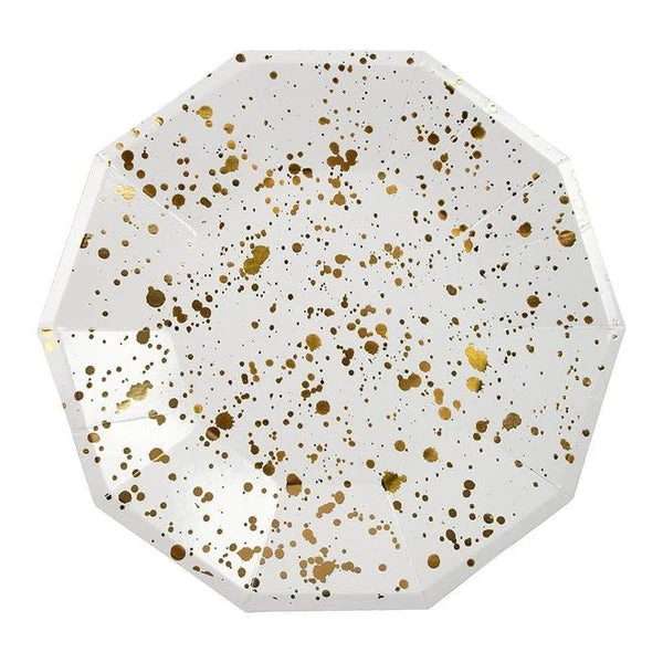 Meri Meri Gold Splatter Plates 3 Meri Meri Gold Splatter Plates