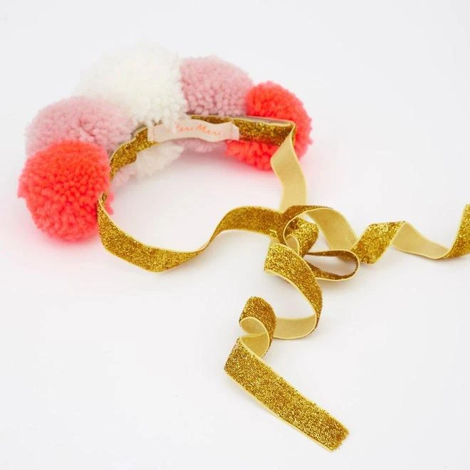 Meri Meri Pink Pompom Crown 4 Meri Meri Pink Pompom Crown
