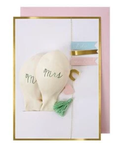 Meri Meri Wedding Mr Mrs Balloon Card