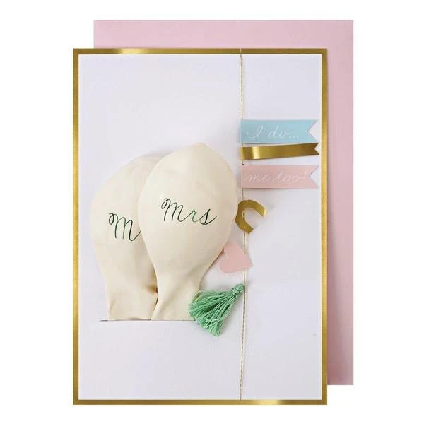 Meri Meri Wedding Mr Mrs Balloon Card 3 Meri Meri Wedding Mr Mrs Balloon Card