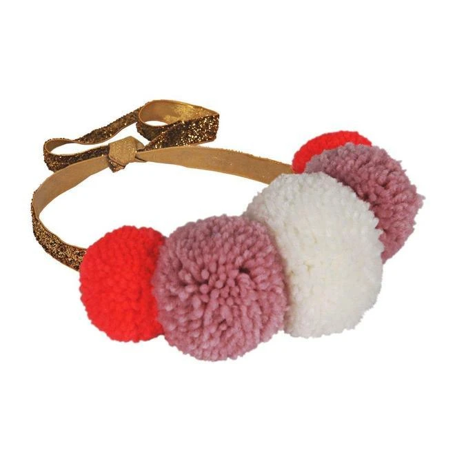 Meri Meri Pink Pompom Crown 5 Meri Meri Pink Pompom Crown