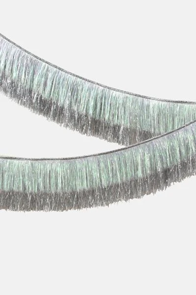 Meri Meri Silver Iridescent Tinsel Fringe Garland 3 Meri Meri Silver Iridescent Tinsel Fringe Garland