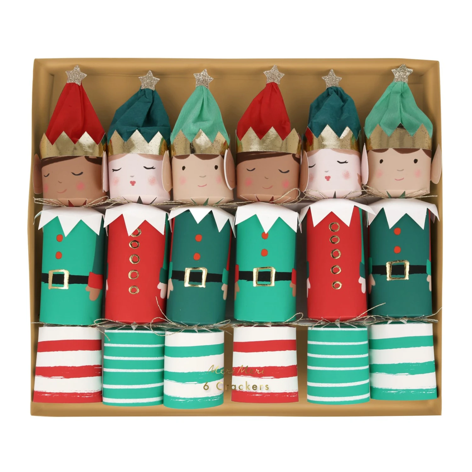 Meri Meri Pack of 6 Elf Crackers 3 Meri Meri Pack of 6 Elf Crackers