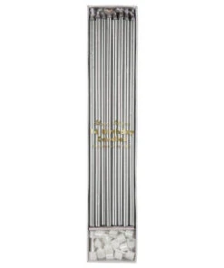 Meri Meri Silver Long Candles