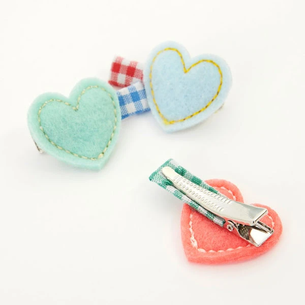 Meri Meri Felt Heart Hair Clips 5 Meri Meri Felt Heart Hair Clips