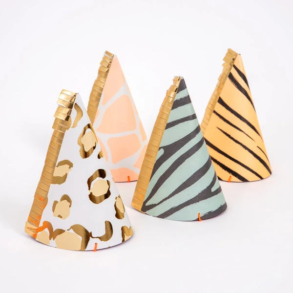 Meri Meri Safari Animal Print Party Hats 3 Meri Meri Safari Animal Print Party Hats