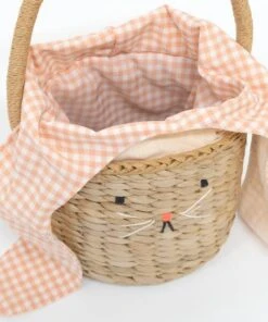 Meri Meri Gingham Bunny Straw Bag 7 Meri Meri Gingham Bunny Straw Bag