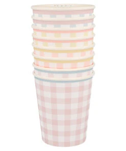 Meri Meri Pack of 12 Gingham Cups